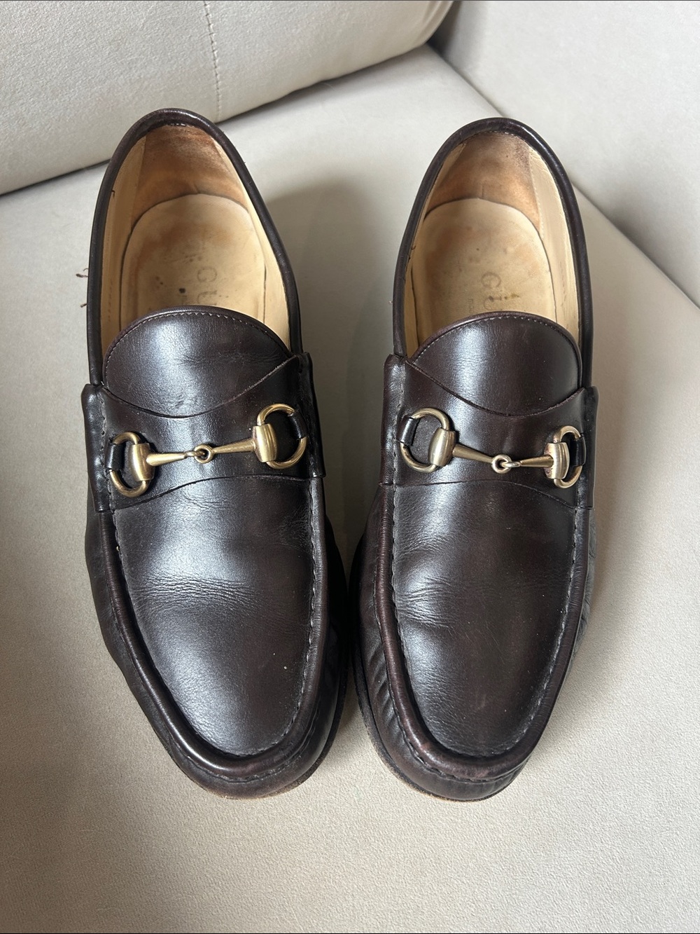 Gucci Dark Brown Leather Horsebit Loafers